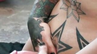 "Inked Hunk Masturabtes Solo With Big Load" or "Tattooed Guy Jerks Off Alone For You"