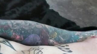 "Inked Hunk Masturabtes Solo With Big Load" or "Tattooed Guy Jerks Off Alone For You"