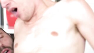 "Beard-Daddy" - Deep Throating Twinks Anal Gaping Session with Facial Finish