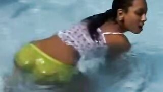 Sexy Bombshell's Outdoor Orgasmic Solo Play - Hot Blond teen masturabtes pool side with orgasms galore