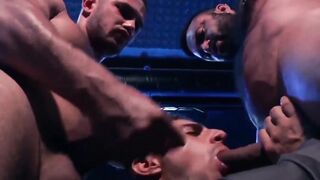 "Classy Executive HUNK Fucked Hard in Threesome by Older Man"