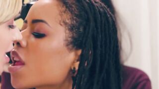 "Casey-Calvert & KiraNoir Lesbian Panties Eating Fingering Orgasm"