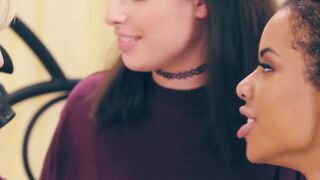 "Casey-Calvert & KiraNoir Lesbian Panties Eating Fingering Orgasm"