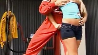 "Public Restrooms Sex Adventure - Busty blonde teen gets fucked hard by stranger's cock while her friend waits outside."