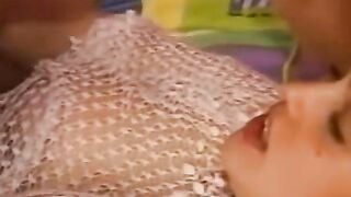 Girl-on-girl action in this lesbo threesome with strapons!