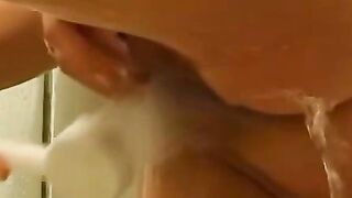 Sexy Brunette Teen Sensual Bath Time Fun with Toys & Orgasmic Climax