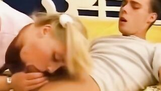 Blond Bomb Shell's Wild Ride - Hardcore Anal Threesome with Double Penetration & Facial Finish