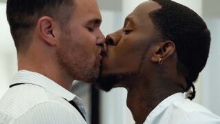 "Interracial Anal Threesome - Huge Load Sharing Between Black & White Guys"