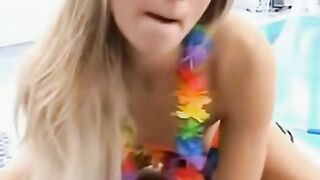Mature Milf Facesitting Blowjob & Deepthroat POV with Facial cumshot in Swimming-Pool
