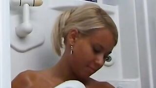 Sexy Milf's Steamy Bath Time with Toys - Hot Blondes Big Boobs & Curvy Body
