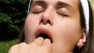 Sexy Milf Jenna Jolie - Hot Blonde Babe Fingering Her Pussy in Public Poolside