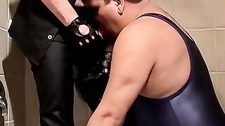 "Bizarre Freak Blowjob & Piss Play with Bikers Dirty Girl"