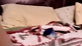 "Amateur Hunk's Big Dick Stroking Session In Bedroom"