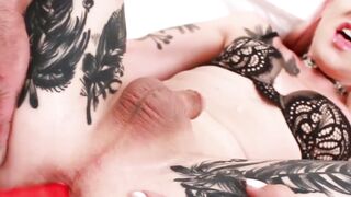 "Tattooed Transgender Babe Roughly Fucked With Sex Toys - Adult Toy Review"