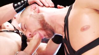 "Hardcore Anal Threesome - Three Jock Straps Fucking in Bondage"