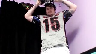 "Straighthookup.net - Jocks Solo Strokes Off Post Football Practice"