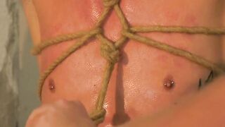 "Boy Dungeon's Bound Slave Endures Intense Bondage Session"