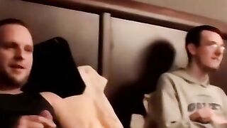 "Amateur Couple Jerk Off Together In Cheap Motel Room For Webcam Audition"