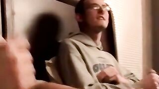 "Amateur Couple Jerk Off Together In Cheap Motel Room For Webcam Audition"