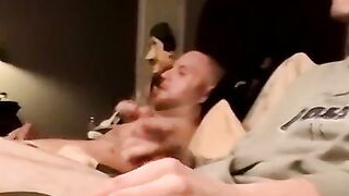 "Amateur Couple Jerk Off Together In Cheap Motel Room For Webcam Audition"