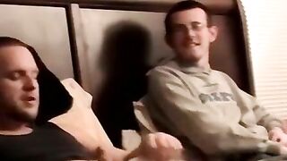 "Amateur Couple Jerk Off Together In Cheap Motel Room For Webcam Audition"