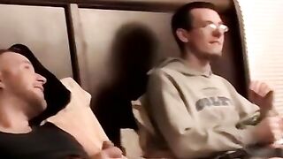 "Amateur Couple Jerk Off Together In Cheap Motel Room For Webcam Audition"