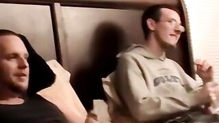 "Amateur Couple Jerk Off Together In Cheap Motel Room For Webcam Audition"