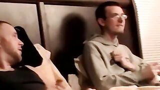 "Amateur Couple Jerk Off Together In Cheap Motel Room For Webcam Audition"