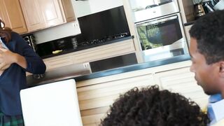 "Ebony Step-Mother's Day Special - Three Way Orgy with Black Girl Stepmoms"