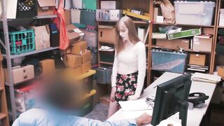 "Rough & Hard Office Roleplay - Thieving Brunette Gets Spanked And Fucked"