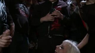 Public Humiliation - BDSM Slavery Training For Submissive Girl In Leather Outfit