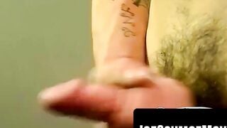 "Hot Amateur Guy Jerking Off And Blasting A Huge Load On The Ceiling"