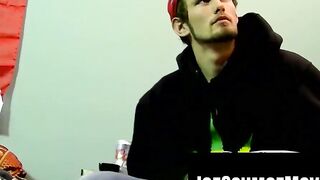 "Hot Amateur Guy Jerking Off And Blasting A Huge Load On The Ceiling"