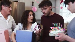 "Anal Birthday Surprise - Step-Mother's Anal Virginity Popped By Her Son"