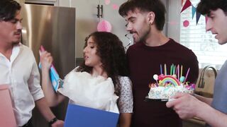 "Anal Birthday Surprise - Step-Mother's Anal Virginity Popped By Her Son"