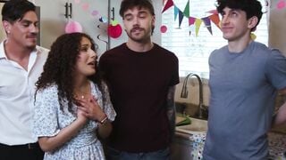 "Anal Birthday Surprise - Step-Mother's Anal Virginity Popped By Her Son"