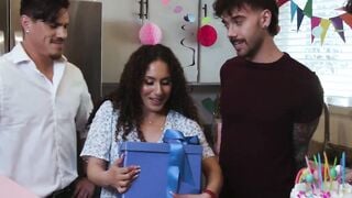 "Anal Birthday Surprise - Step-Mother's Anal Virginity Popped By Her Son"