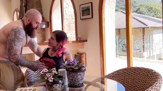 "Petite Wife's Big Dick Ride - Bald Daddy Fucks Her Hard"