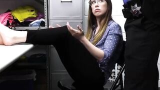Blackmail Bust! Guard Catches Thief In Action And Fucks Her Hard