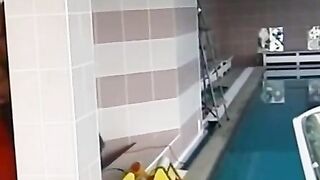 Three-Way Summer Splash! Eva gets double penetrated by two studs in pool side fun