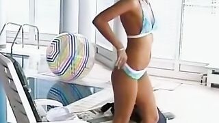 Three-Way Summer Splash! Eva gets double penetrated by two studs in pool side fun
