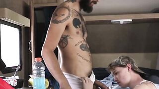Ink-Showered Stud Breeding His Stepbrother's Ass