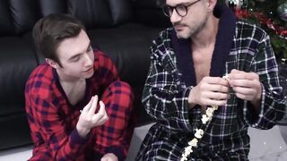 Christmas Gift - Raw Anal Sex with Huge Dick from Stepson to Dad