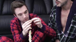 Christmas Gift - Raw Anal Sex with Huge Dick from Stepson to Dad