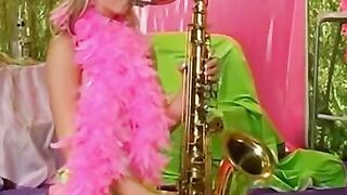 Sexy-Blondie's Sensual Saxophone Serenade - Erotic Music Video by OldNanny