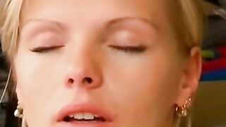 Hot & Curvy Blonde Teen Exposes Her Shaved Muff in Mall Bathroom Stall - POV Creampie