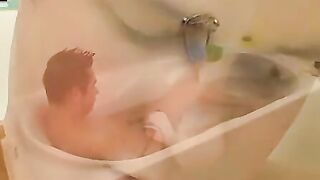 Hot & Horny - Hunk Jerks Off In Bath While Watching Porn