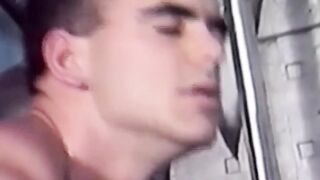 Retro Dude's Bare Back Action - Muscular Blond Top Fucks Raw With Hot Twink