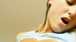 Teens-In-Heels #10: Petite Blonde Babe Fucks Herself with Dildo to Orgasm