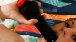 Kelly's Daring Masturbation Adventure - Big Black Toy Exploration